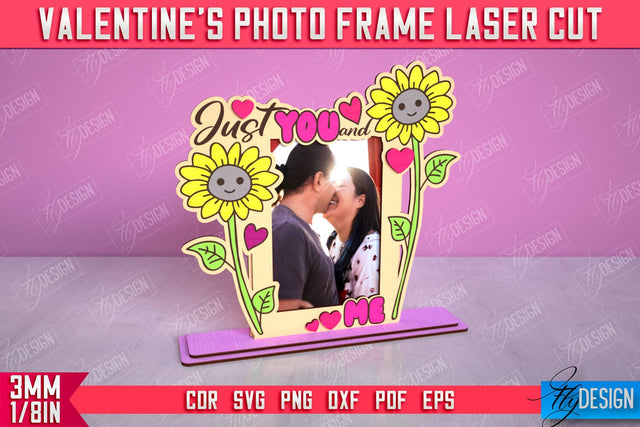 Valentine's Photo Frame | Romantic Gift Idea | Valentine's Decorations | CNC File SVG Fly Design 