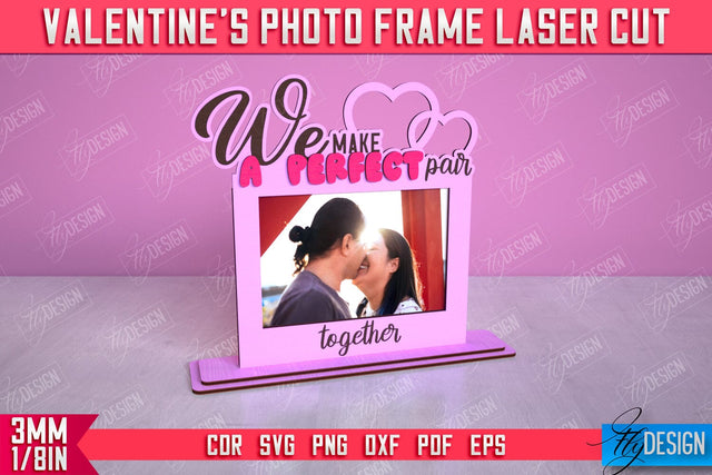 Valentine's Photo Frame | Romantic Gift Idea | Valentine's Decorations | CNC File SVG Fly Design 
