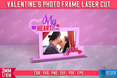 Valentine's Photo Frame | Romantic Gift Idea | Valentine's Decorations | CNC File SVG Fly Design 