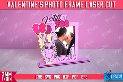 Valentine's Photo Frame | Romantic Gift Idea | Valentine's Decorations | CNC File SVG Fly Design 