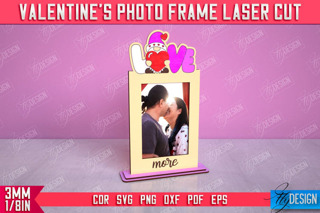 Valentine's Photo Frame | Romantic Gift Idea | Valentine's Decorations | CNC File SVG Fly Design 