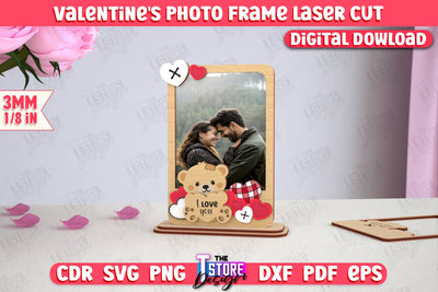 Valentine's Photo Frame | Romantic Gift Idea | Valentine's Decorations | CNC File SVG The T Store Design 