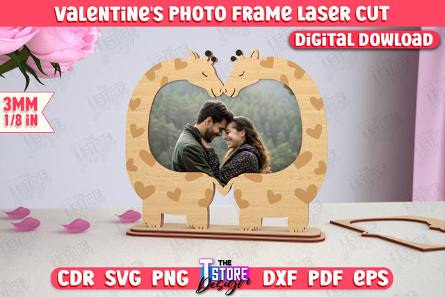 Valentine's Photo Frame | Romantic Gift Idea | Valentine's Decorations | CNC File SVG The T Store Design 