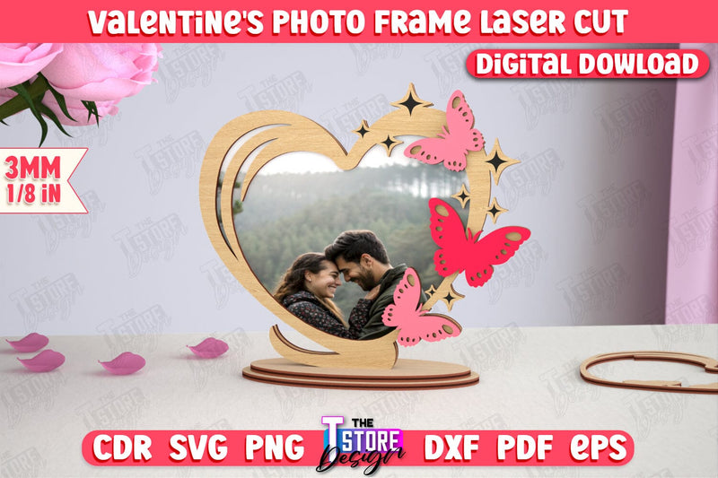 Valentine's Photo Frame | Romantic Gift Idea | Valentine's Decorations | CNC File SVG The T Store Design 