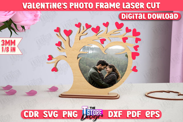 Valentine's Photo Frame | Romantic Gift Idea | Valentine's Decorations | CNC File SVG The T Store Design 
