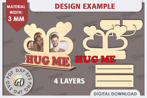 Valentine's Photo Frames Laser Cut Bundle. Valentine's Gift SVG Evgenyia Guschina 