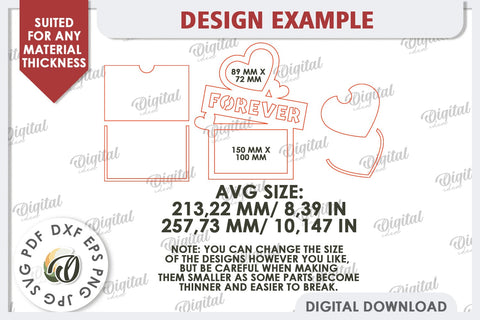 Valentine's Photo Frames Laser Cut Bundle. Valentines Gift SVG Evgenyia Guschina 