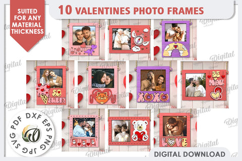Valentine's Photo Frames LaserCut Bundle. Valentine's Gift SVG Evgenyia Guschina 