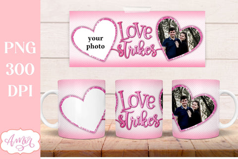 Valentines Photo Mug Wrap template for Sublimation Sublimation Amorclipart 