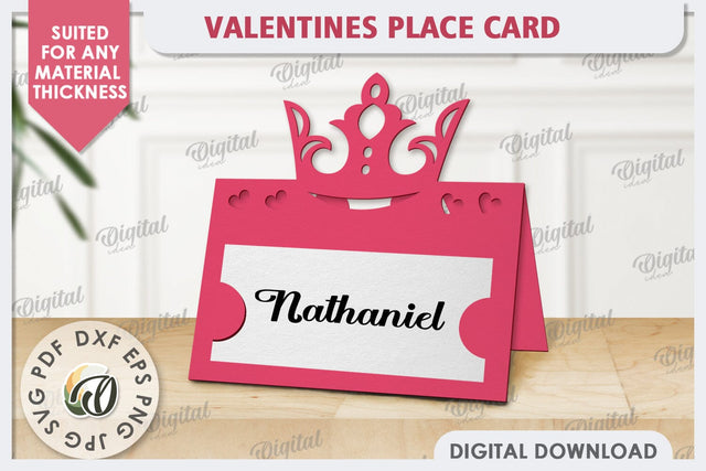 Valentine's Place Card Paper Cut. Wedding Name Card SVG 3D Paper Evgenyia Guschina 