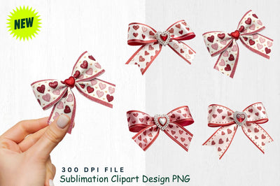 Valentine's Ribbon Bow Clipart Sublimation Regulrcrative 