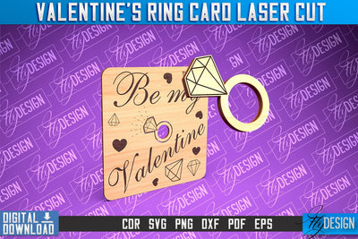 Valentine's Ring Card Laser Cut | Valentine's Day | CNC File SVG Fly Design 