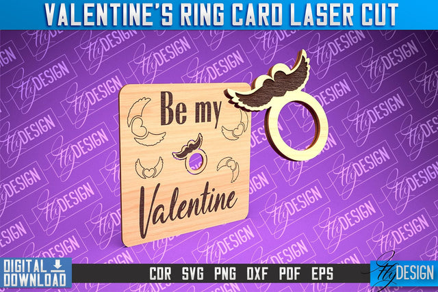 Valentine's Ring Card Laser Cut | Valentine's Day | CNC File SVG Fly Design 