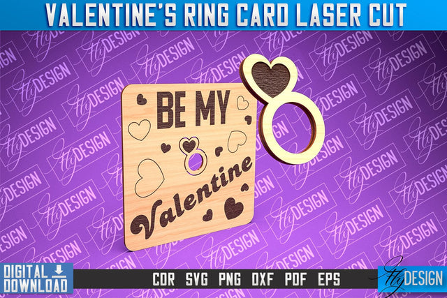 Valentine's Ring Card Laser Cut | Valentine's Day | CNC File SVG Fly Design 