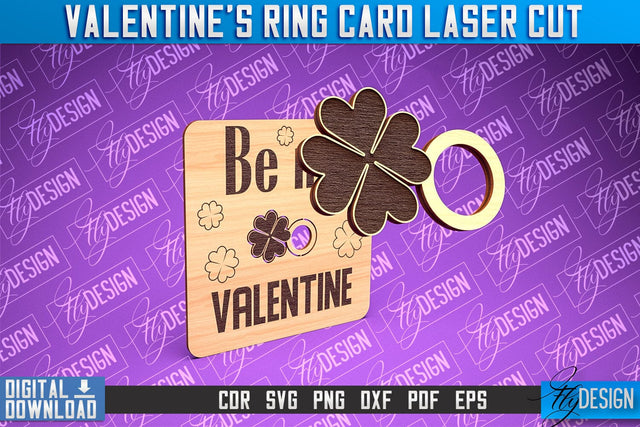 Valentine's Ring Card Laser Cut | Valentine's Day | CNC File SVG Fly Design 