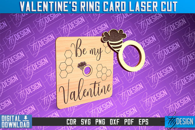 Valentine's Ring Card Laser Cut | Valentine's Day | CNC File SVG Fly Design 