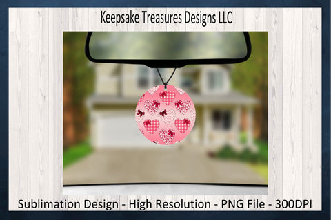 Valentines Round Car Air Freshener Set PNG, Valentines Day PNG Sublimation, Cute Bees, Car Air Freshener Set, Sublimation Printable PNG, Digital Download Sublimation Keepsake Treasures Designs LLC. 
