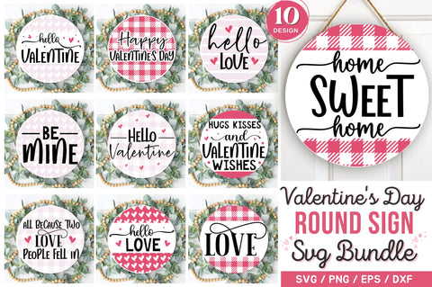 Valentines Round Signs SVG Bundle SVG Regulrcrative 