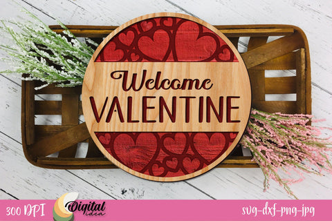 Valentines Round Signs SVG Bundle. Valentines Day Signs Laser Cut SVG Evgenyia Guschina 