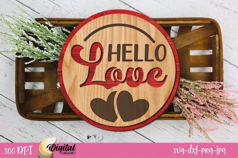 Valentines Round Signs SVG Bundle. Valentines Day Signs Laser Cut SVG Evgenyia Guschina 