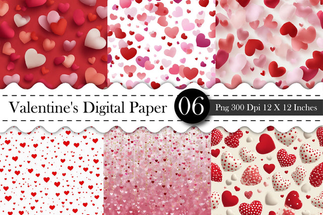Valentines Seamless Digital Paper - Valentines Pattern Digital Pattern designmaster24 