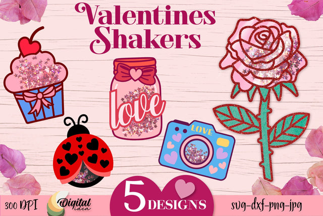 Valentines Shakers SVG Bundle. Layered Valentines Day SVG 3D Paper Evgenyia Guschina 