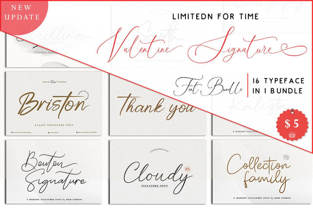 Valentines Signature Font Bundle Font Studio Rhd Store 
