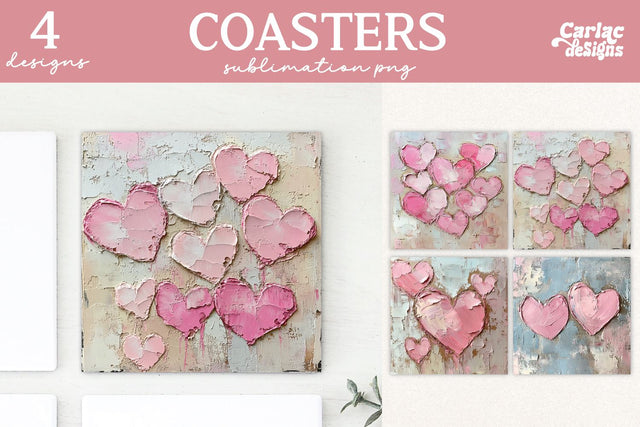 Valentines Square Coaster Sublimation Designs Sublimation Carla C Designs 