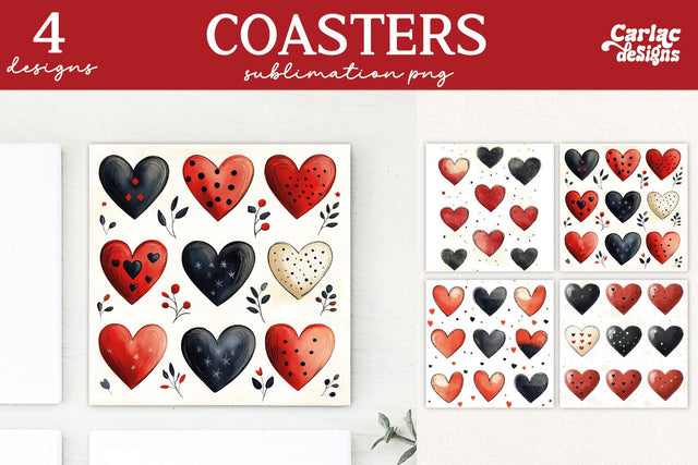 Valentines Square Coaster Sublimation Designs Sublimation Carla C Designs 