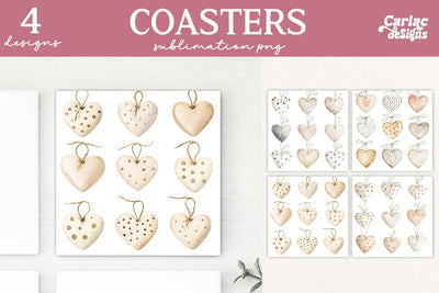Valentines Square Coaster Sublimation Designs Sublimation Carla C Designs 