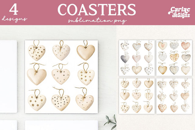 Valentines Square Coaster Sublimation Designs Sublimation Carla C Designs 