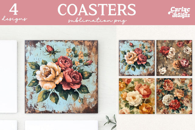 Valentines Square Coaster Sublimation Designs Sublimation Carla C Designs 