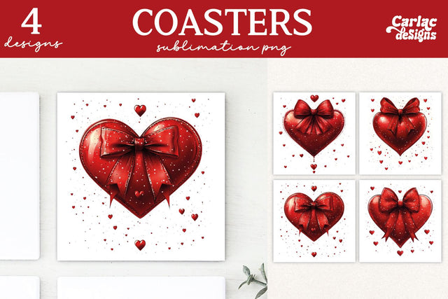 Valentines Square Coaster Sublimation Designs Sublimation Carla C Designs 