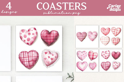 Valentines Square Coaster Sublimation Designs Sublimation Carla C Designs 