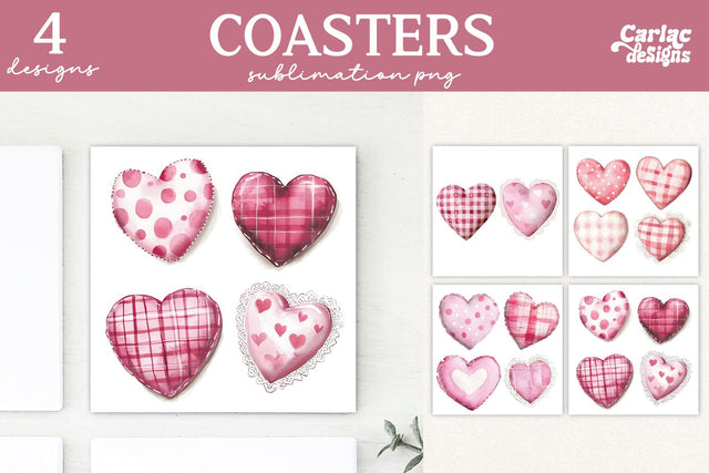 Valentines Square Coaster Sublimation Designs Sublimation Carla C Designs 