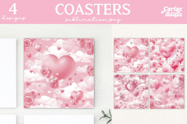 Valentines Square Coaster Sublimation Designs Sublimation Carla C Designs 