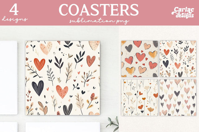 Valentines Square Coaster Sublimation Designs Sublimation Carla C Designs 