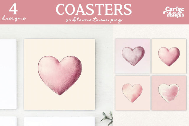 Valentines Square Coaster Sublimation Designs Sublimation Carla C Designs 