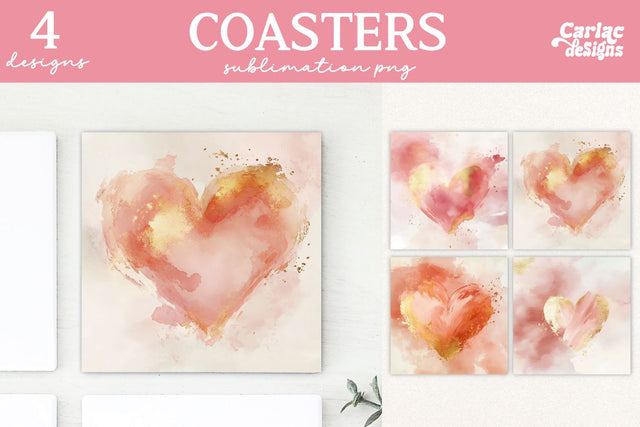Valentines Square Coaster Sublimation Designs Sublimation Carla C Designs 