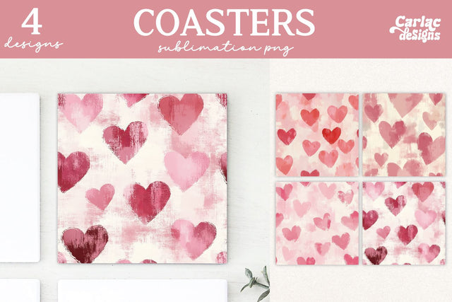 Valentines Square Coaster Sublimation Designs Sublimation Carla C Designs 