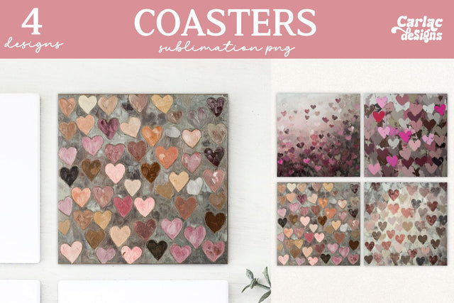 Valentines Square Coaster Sublimation Designs Sublimation Carla C Designs 