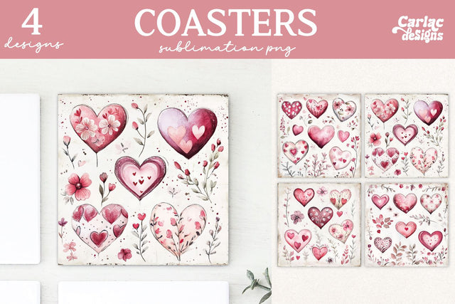 Valentines Square Coaster Sublimation Designs Sublimation Carla C Designs 