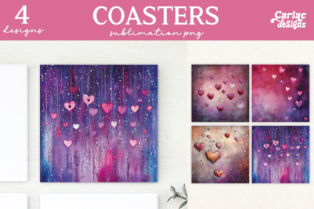 Valentines Square Coaster Sublimation Designs Sublimation Carla C Designs 