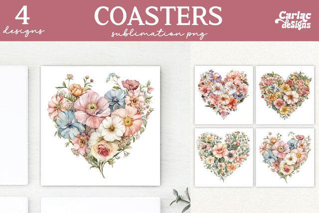 Valentines Square Coaster Sublimation Designs Sublimation Carla C Designs 