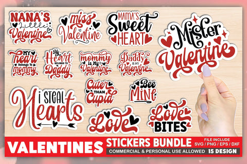 Valentines Sticker Bundle SVG Ariyan 