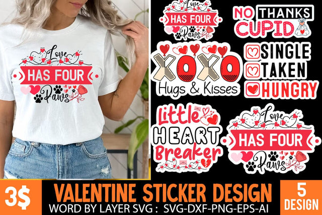 Valentines Stickers SVG Bundle,Valentines Sticker Design Bundle,Valentines Stickers Quotes, Valentine's Day SVG Bundle, Happy Valentine's Day Sublimation Design PNG SVG BlackCatsMedia 