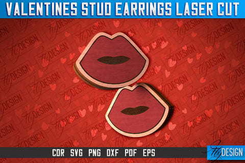 Valentines Stud Earrings Laser Cut SVG | Accessories Laser Cut SVG SVG Fly Design 