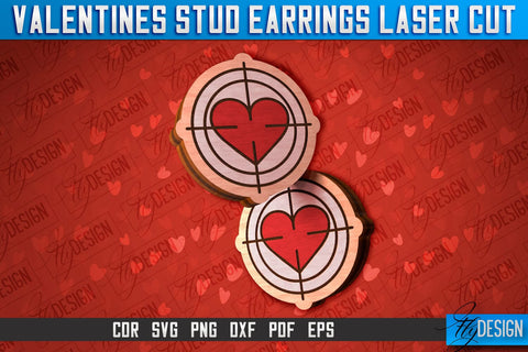 Valentines Stud Earrings Laser Cut SVG | Accessories Laser Cut SVG SVG Fly Design 