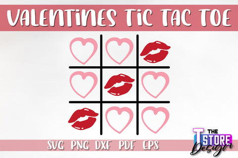 Valentines Tic Tac Toe SVG Bundle | Classic Game SVG Design | Game Print | SVG Files SVG The T Store Design 