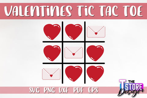 Valentines Tic Tac Toe SVG Bundle | Classic Game SVG Design | Game Print | SVG Files SVG The T Store Design 